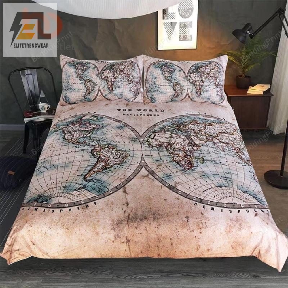 World Map Bed Sheets Duvet Cover Bedding Sets 