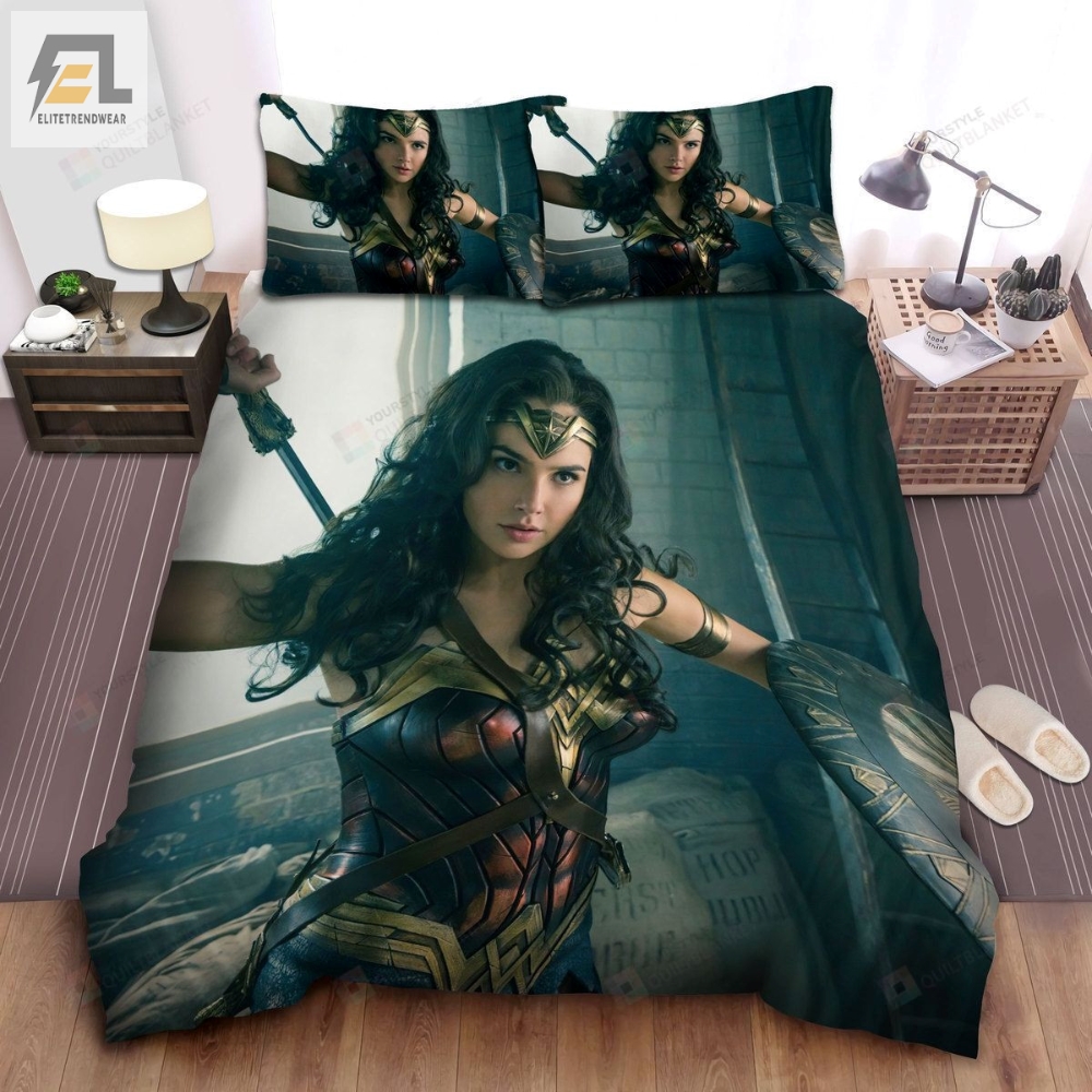 Wonder Woman Heroine Of Dc Gal Gadot Unsheathed Sword Bed Sheets Duvet Cover Bedding Sets 