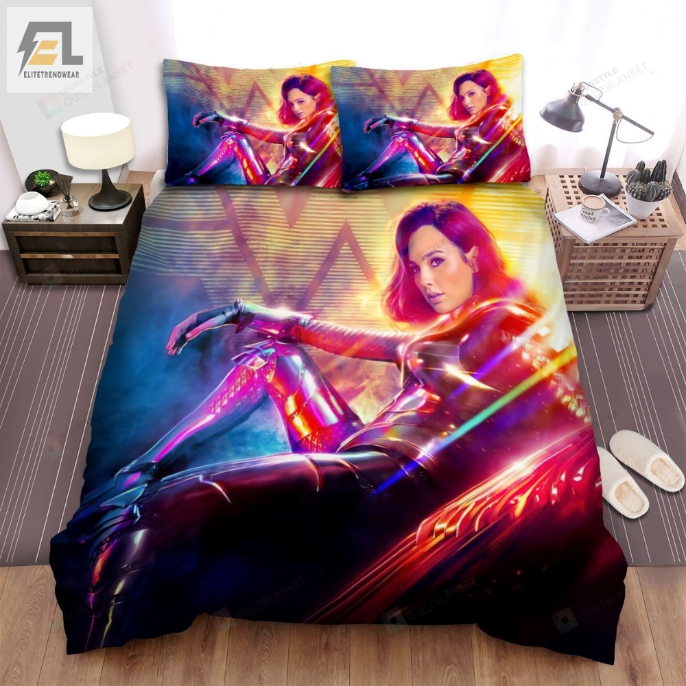 Wonder Woman 1984 Movie Women Sitting Photo Bed Sheets Spread Comforter Duvet Cover Bedding Sets 