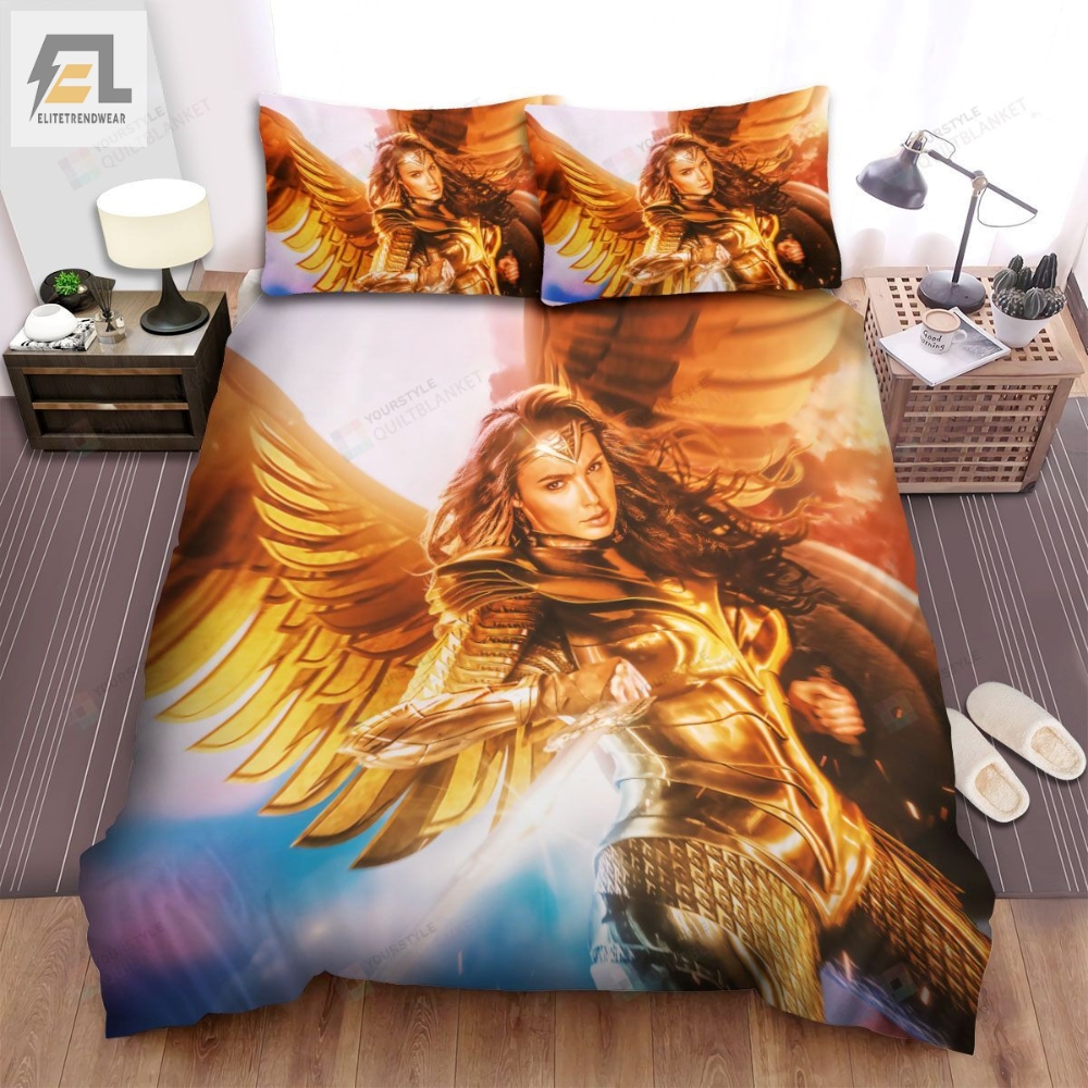Wonder Woman 1984 Movie Wing Photo Bed Sheets Spread Comforter Duvet Cover Bedding Sets 