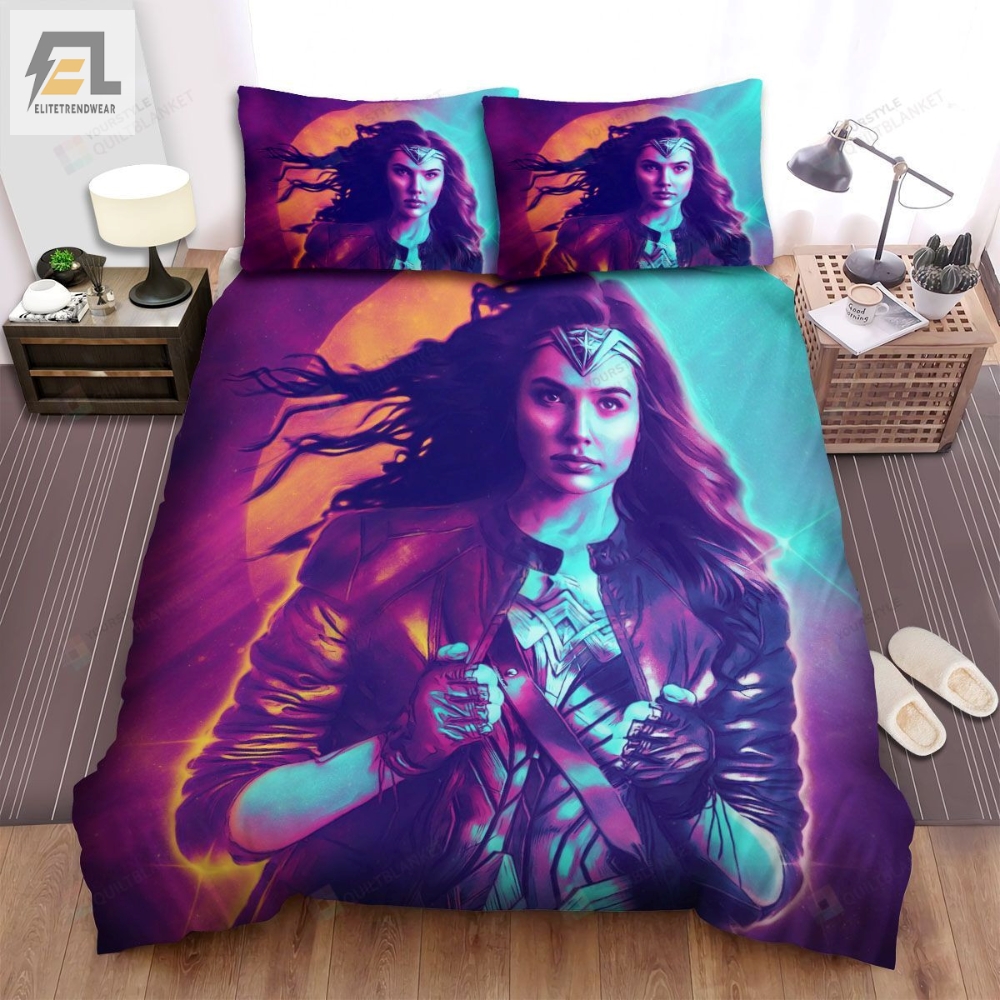 Wonder Woman 1984 Movie Purple Filter Poster Bed Sheets Spread Comforter Duvet Cover Bedding Sets 