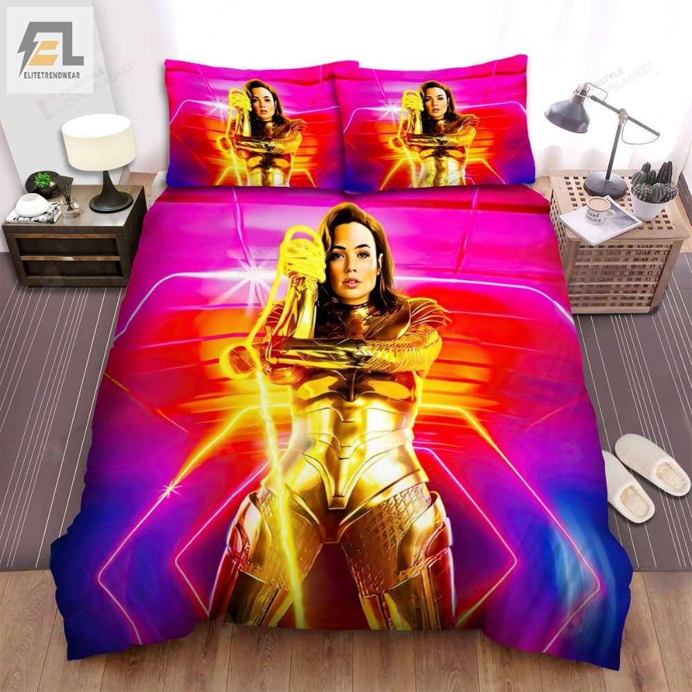 Wonder Woman 1984 Movie Gold Rope Poster Bed Sheets Spread Comforter Duvet Cover Bedding Sets 