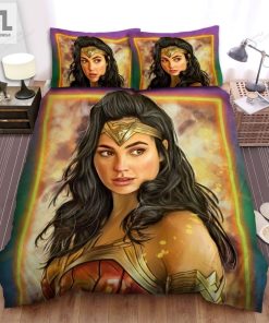Wonder Woman 1984 Movie Black Long Hair Photo Bed Sheets Spread Comforter Duvet Cover Bedding Sets elitetrendwear 1 1