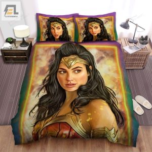 Wonder Woman 1984 Movie Black Long Hair Photo Bed Sheets Spread Comforter Duvet Cover Bedding Sets elitetrendwear 1 1