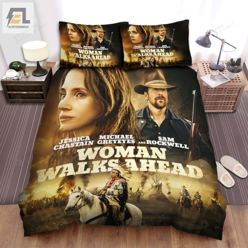 Woman Walks Ahead 2017 Movie Poster Fanart Bed Sheets Spread Comforter Duvet Cover Bedding Sets 