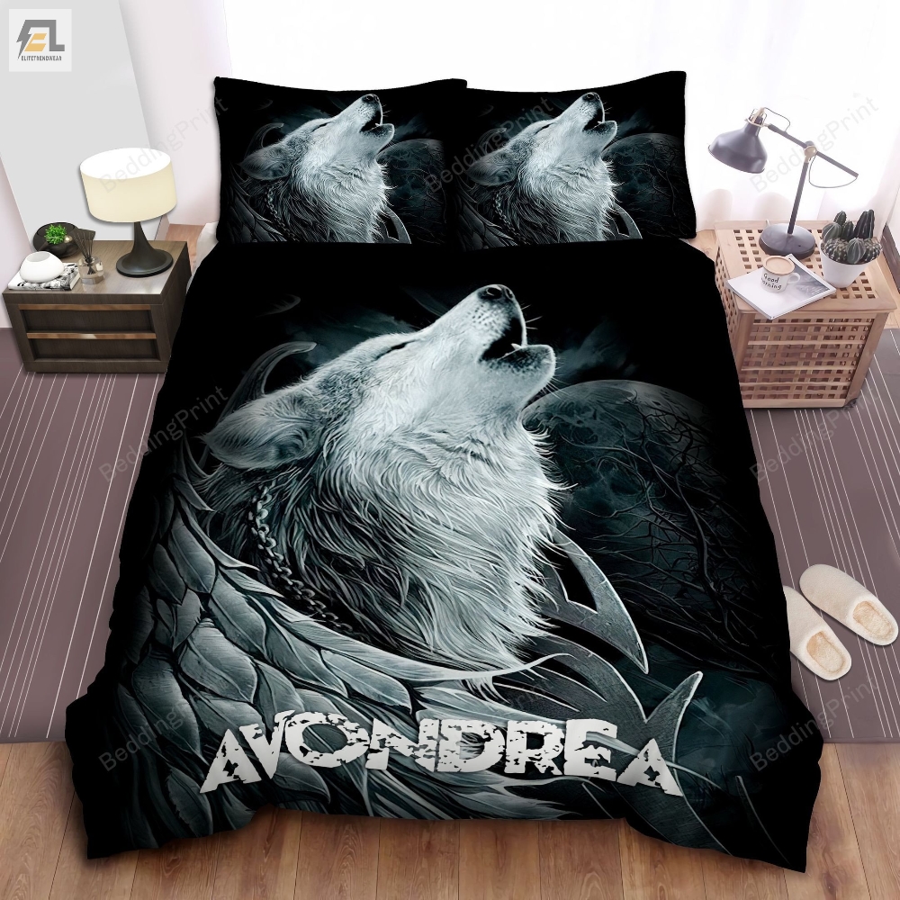 Wolf Wings Howling Personalized Custom Name Duvet Cover Bedding Set 
