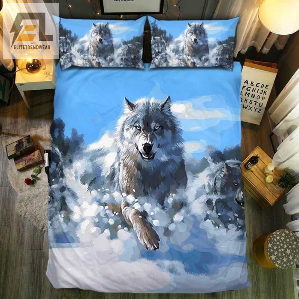 Wolf Snow Bed Sheets Spread Duvet Cover Bedding Sets 