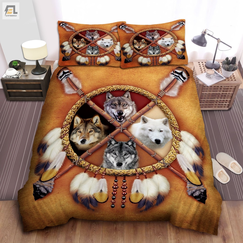 Wolf Native Dreamcatcher Bed Sheets Duvet Cover Bedding Sets 