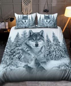 Wolf In The Winter Bed Sheets Duvet Cover Bedding Sets elitetrendwear 1 1