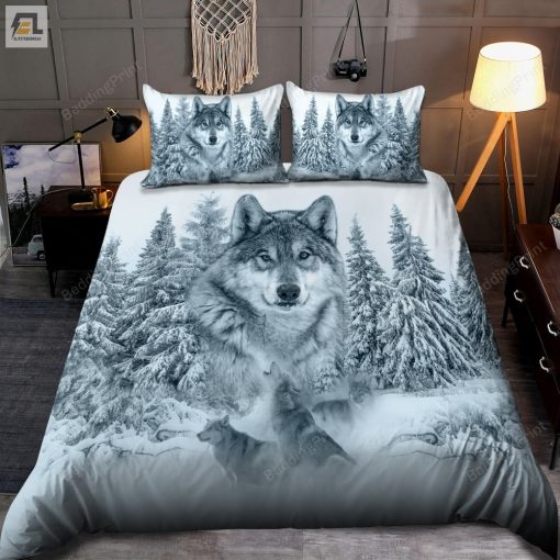 Wolf In The Winter Bed Sheets Duvet Cover Bedding Sets elitetrendwear 1 1