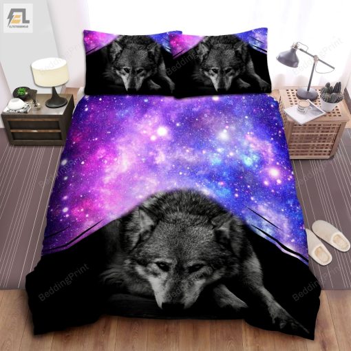 Wolf Galaxy Bedding Set Duvet Cover Pillow Cases elitetrendwear 1