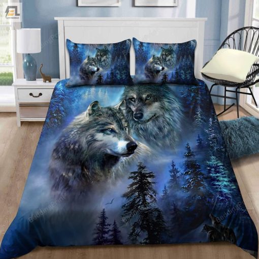 Wolf In The Forest Bed Sheets Spread Duvet Cover Bedding Sets elitetrendwear 1