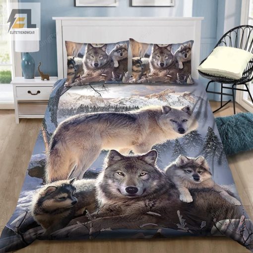 Wolf Family Bed Sheets Duvet Cover Bedding Sets elitetrendwear 1