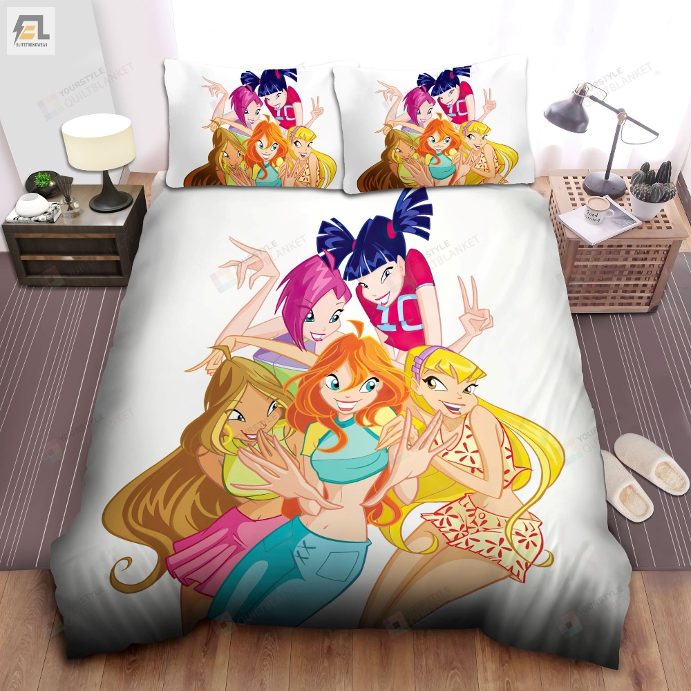 Winx Club Season 4 Poster Bed Sheets Spread Comforter Duvet Cover Bedding Sets 