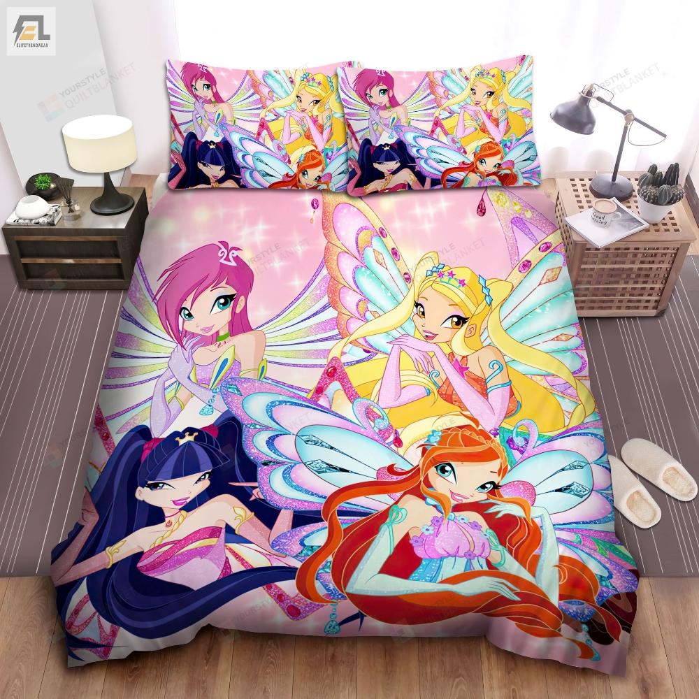 Winx Club Cartoon Poster Bed Sheets Spread Comforter Duvet Cover Bedding Sets 