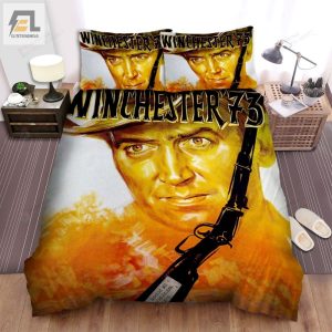 Winchester A73 1950 Gun Movie Poster Bed Sheets Spread Comforter Duvet Cover Bedding Sets elitetrendwear 1 1