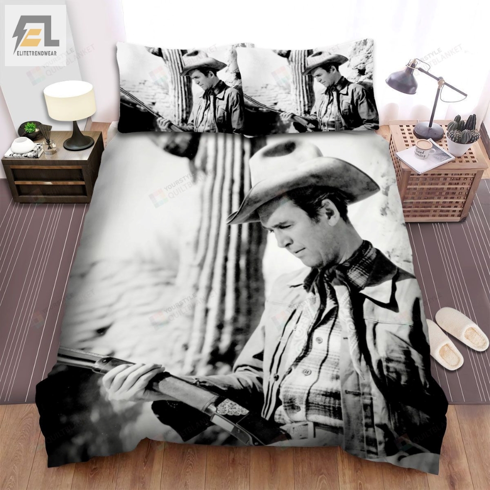 Winchester Â73 1950 Black And White Scene Movie Poster Bed Sheets Spread Comforter Duvet Cover Bedding Sets 