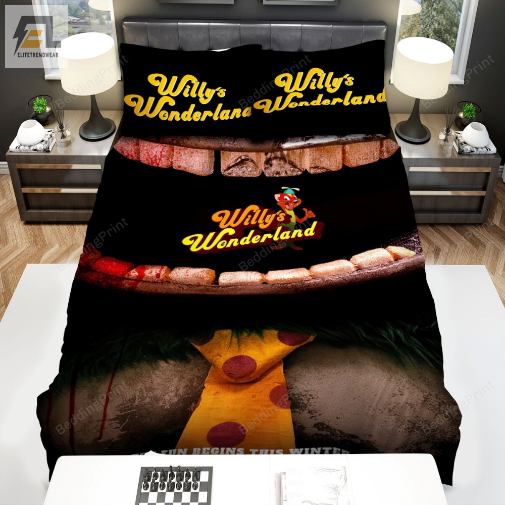Willyâs Wonderland Poster Mouth Bed Sheets Duvet Cover Bedding Sets 