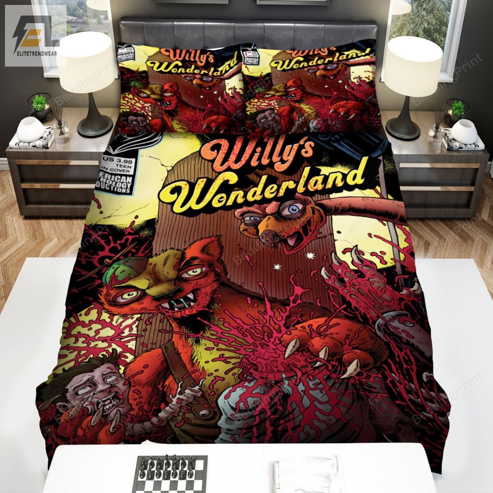Willyâs Wonderland Battle Bed Sheets Duvet Cover Bedding Sets 