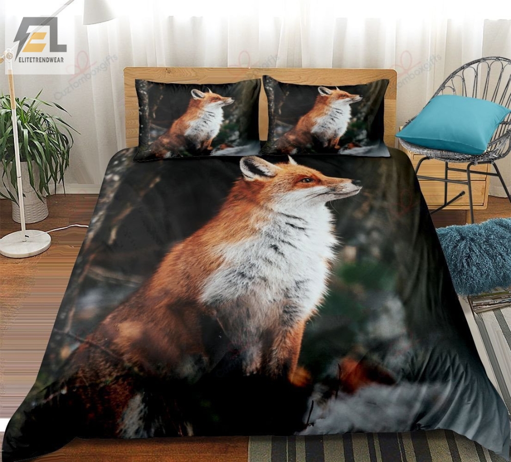 Wild Red Fox Bedding Set Duvet Cover  Pillow Cases 