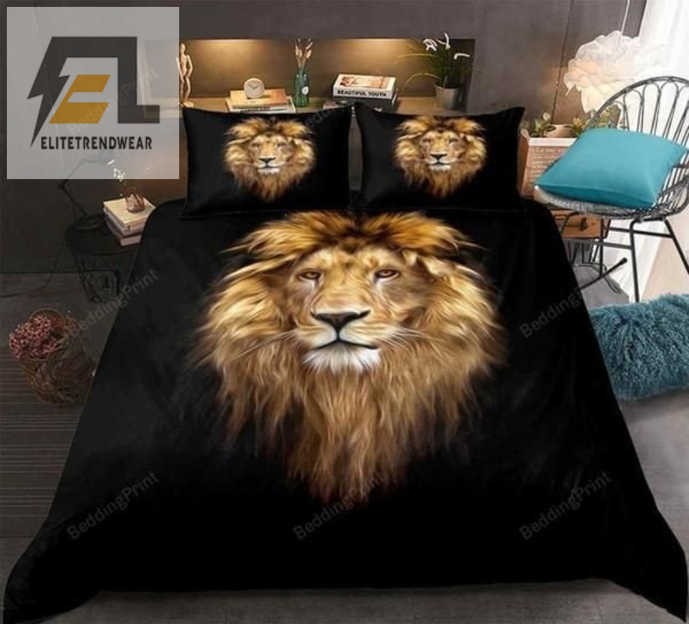 Wild Lion Pattern Bed Sheets Duvet Cover Bedding Sets 
