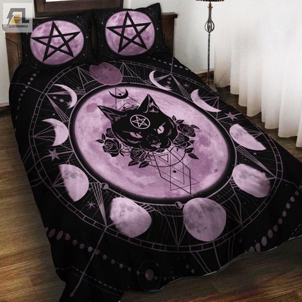 Wiccan Occult Cat Bed Sheets Duvet Cover Bedding Sets 