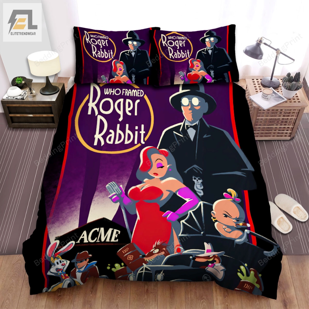 Who Framed Roger Rabbit Movie Art 1 Bed Sheets Duvet Cover Bedding Sets 
