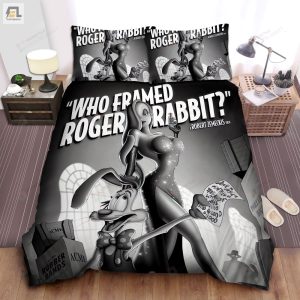 Who Framed Roger Rabbit Black White Film Poster Bed Sheets Spread Comforter Duvet Cover Bedding Sets elitetrendwear 1 1