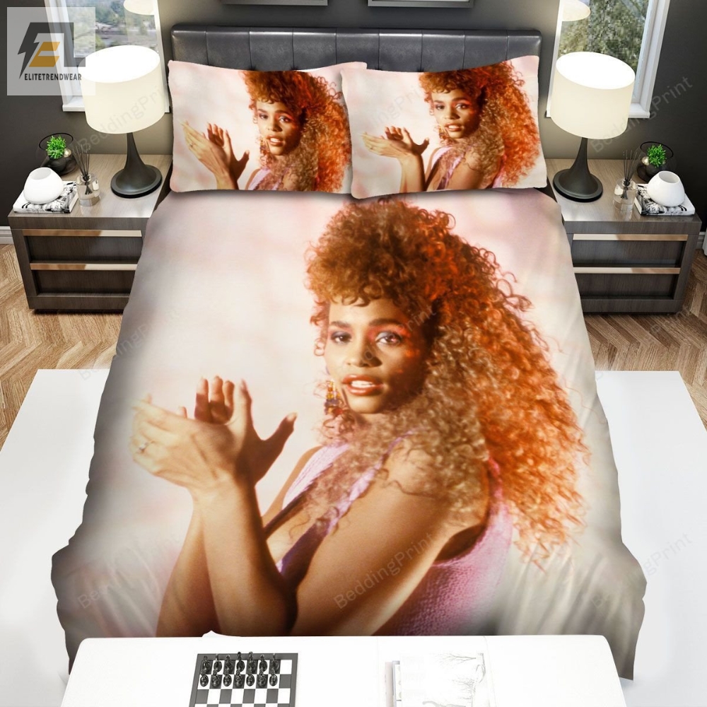 Whitney Houston Performing Bed Sheets Duvet Cover Bedding Sets 