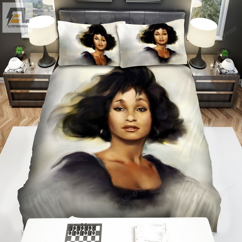 Whitney Houston Beautiful Portrait Art Bed Sheets Duvet Cover Bedding Sets 