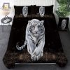 White Tiger In The Dark Bedding Set Bed Sheets Spread Duvet Cover Bedding Sets elitetrendwear 1