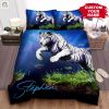 White Tiger Jumping Bed Sheets Duvet Cover Bedding Sets elitetrendwear 1