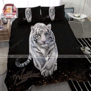 White Tiger Personalized Custom Name Duvet Cover Bedding Set elitetrendwear 1 1