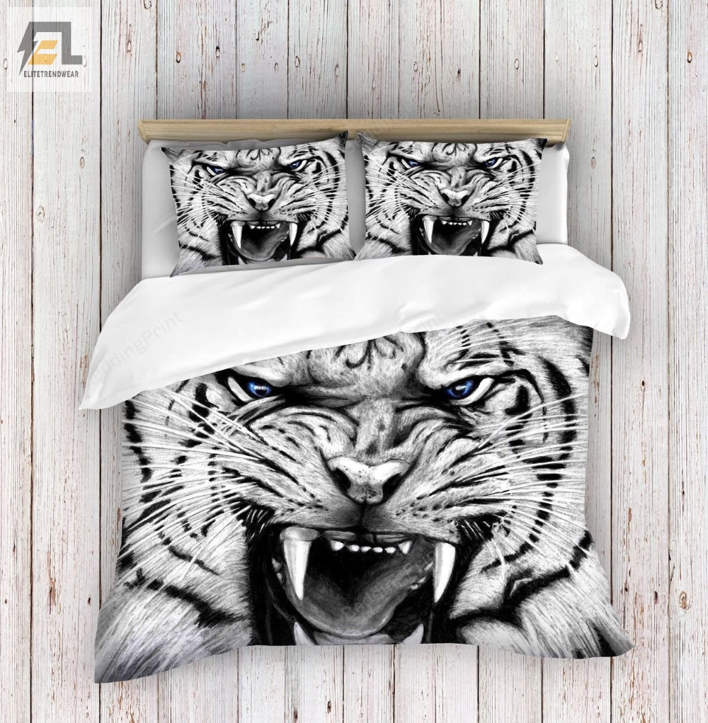 White Tiger Bedding Set Bed Sheets Duvet Cover Bedding Sets 