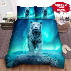 White Tiger And North Pole Light Bed Sheets Duvet Cover Bedding Sets elitetrendwear 1 1