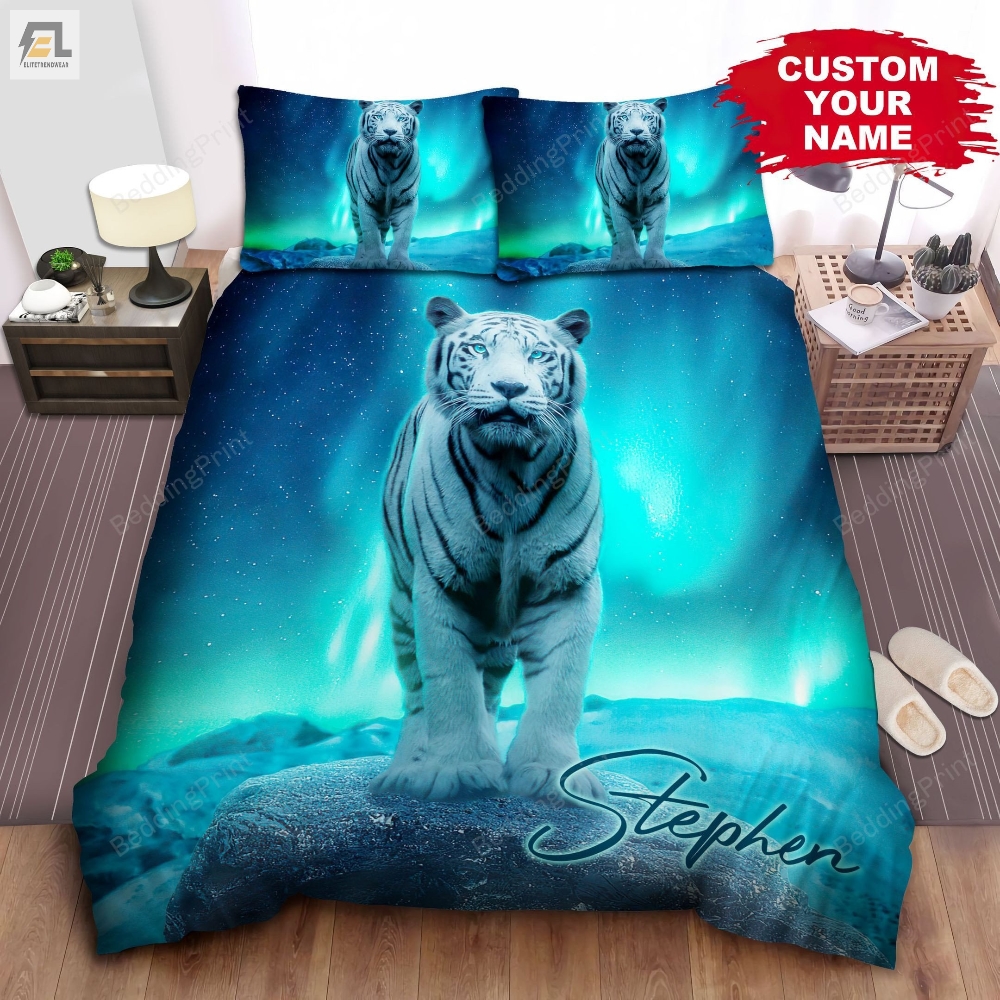 White Tiger And North Pole Light Bed Sheets Duvet Cover Bedding Sets 