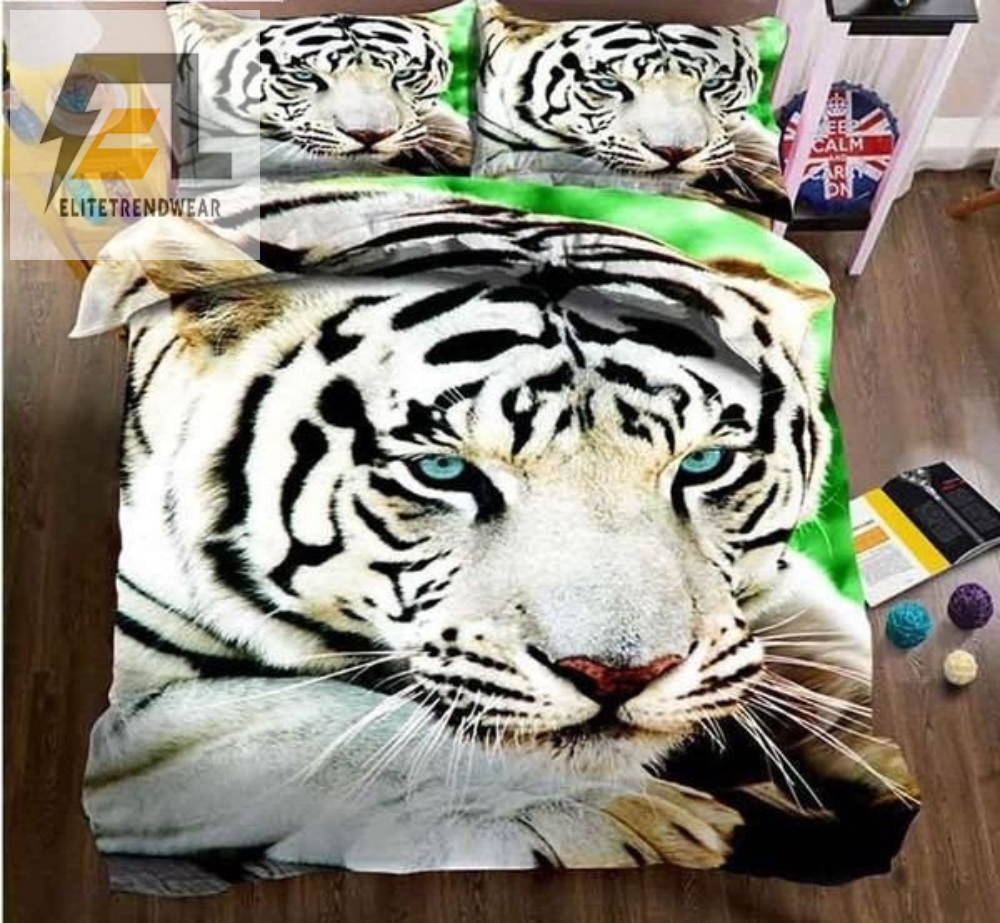 White Tiger Bed Sheets Duvet Cover Bedding Sets 