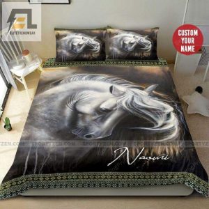 White Horse Custom Name Duvet Cover Bedding Set elitetrendwear 1 1