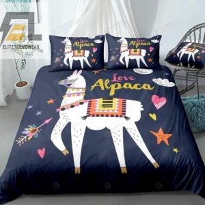 White Alpaca Cartoon Animal Cotton Bed Sheets Spread Comforter Duvet Cover Bedding Sets elitetrendwear 1 1