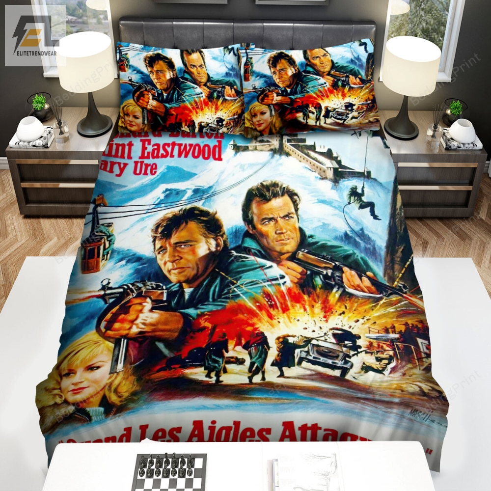 Where Eagles Dare Movie Poster 7 Bed Sheets Duvet Cover Bedding Sets 