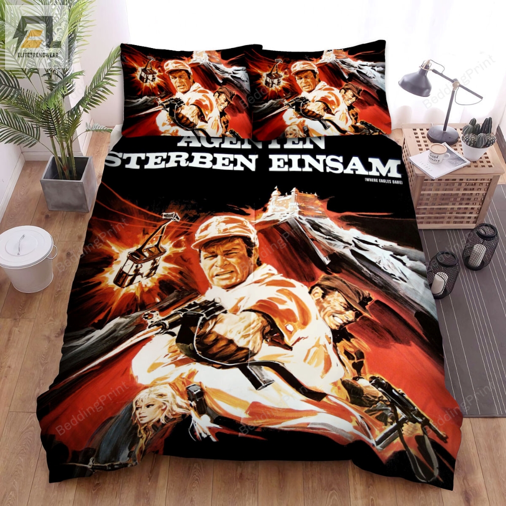 Where Eagles Dare Movie Poster 6 Bed Sheets Duvet Cover Bedding Sets 