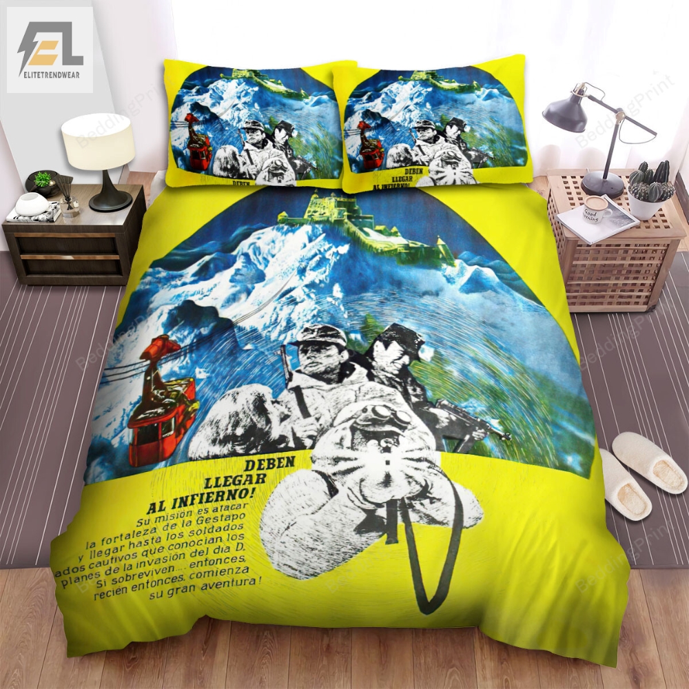 Where Eagles Dare Movie Poster 4 Bed Sheets Duvet Cover Bedding Sets 