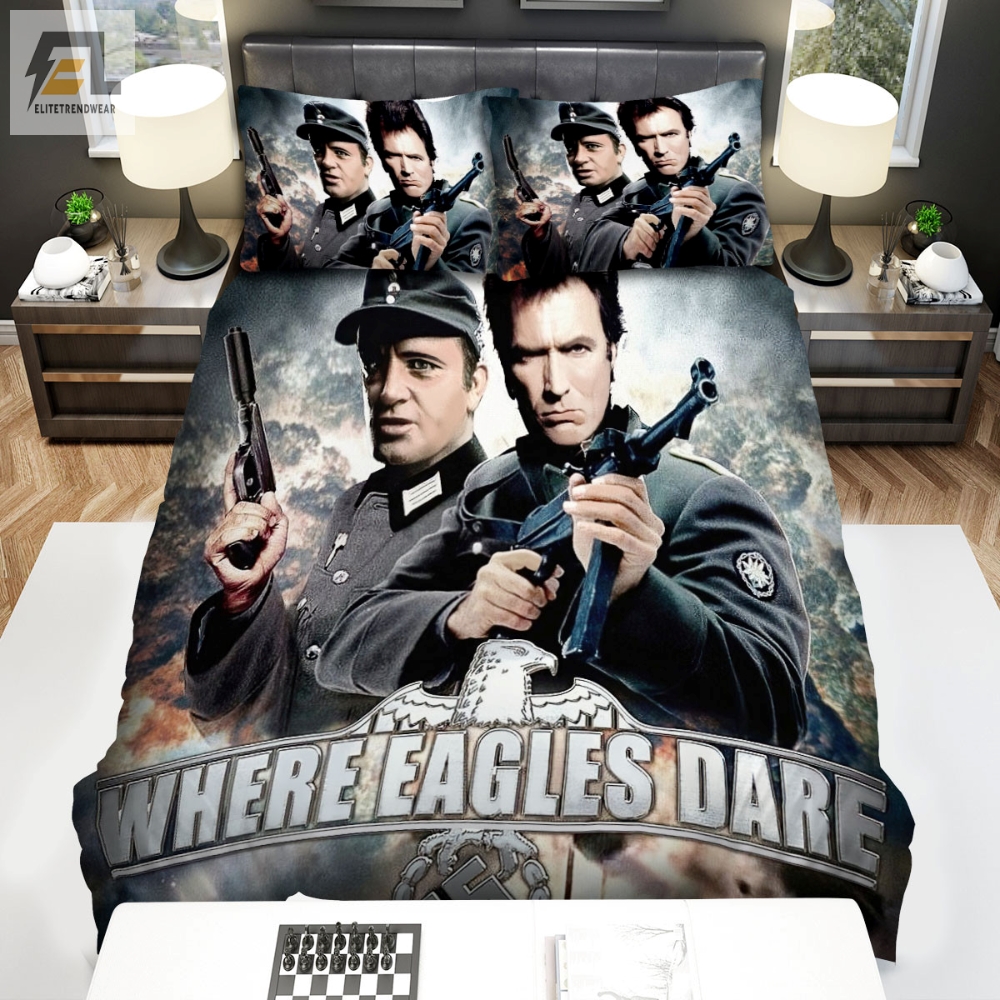 Where Eagles Dare Movie Poster 2 Bed Sheets Duvet Cover Bedding Sets 
