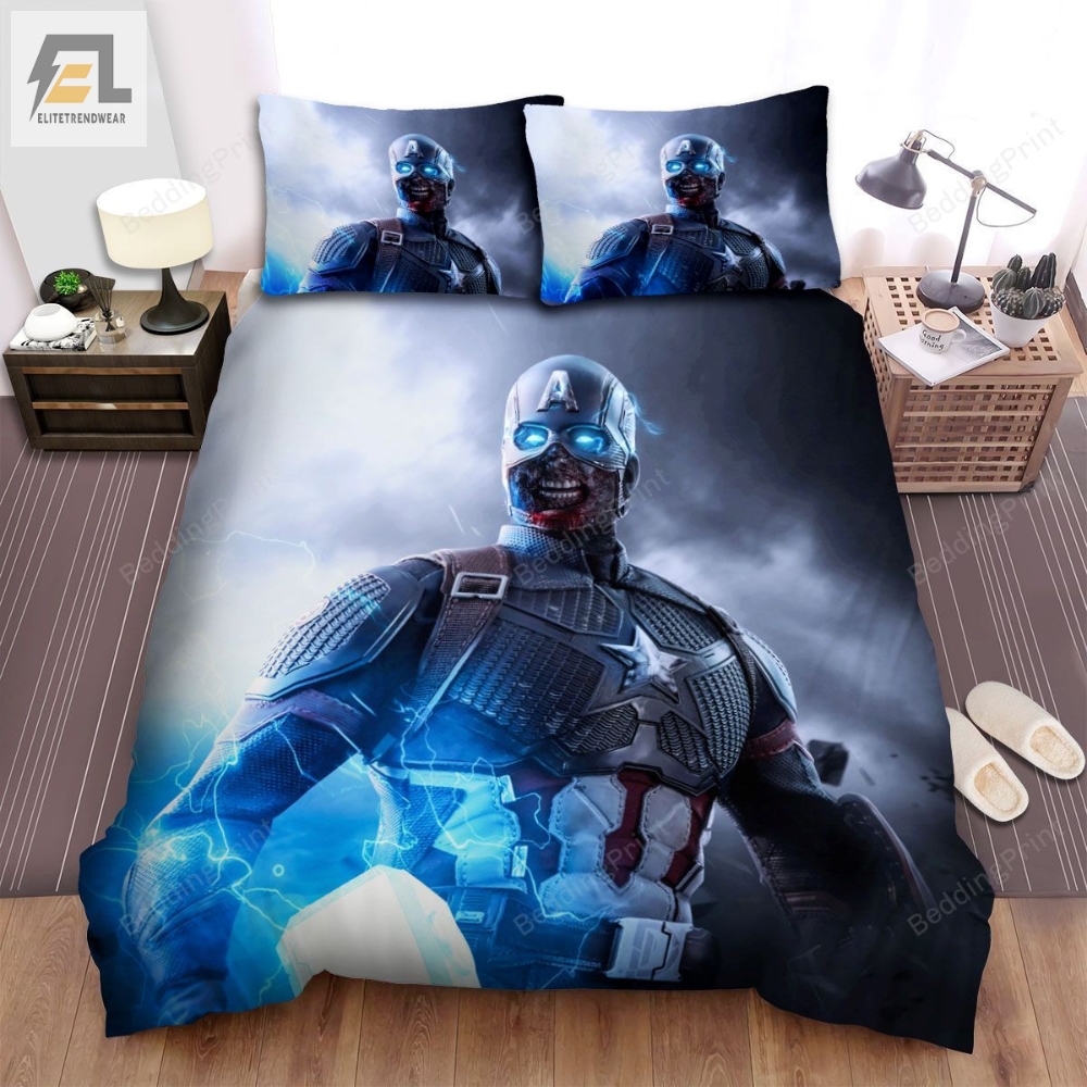 What Ifâ Zombie Captain America With Mjolnir Bed Sheets Spread Duvet Cover Bedding Sets 
