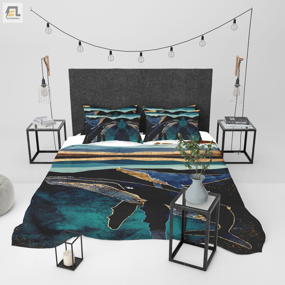Whale Underwater Under The Sea Ocean Life Bed Sheets Duvet Cover Bedding Sets 