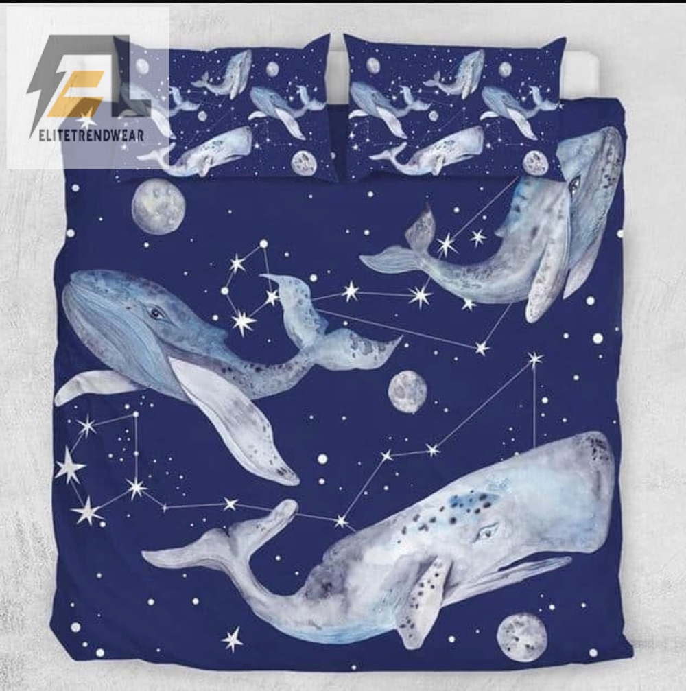Whale Flying Bed Sheets Duvet Cover Bedding Sets 