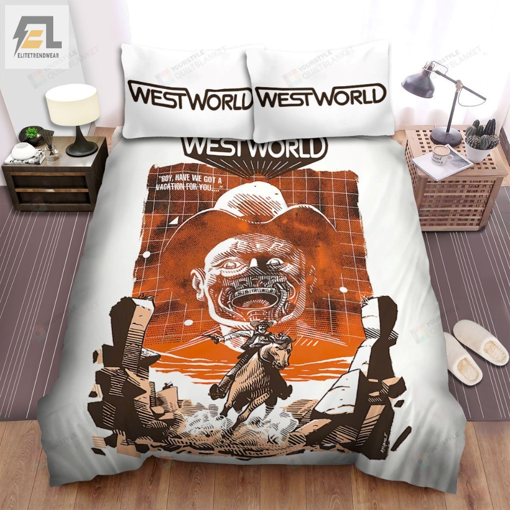 Westworld Boy Have We Got A Vacation For You Movie Poster Bed Sheets Spread Comforter Duvet Cover Bedding Sets 