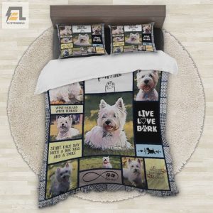 West Highland White Terrier Start Each Day With A Dog Kiss And A Smile Bed Sheets Duvet Cover Bedding Sets elitetrendwear 1 1
