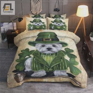 West Highland Terrier St Patrickas Day Bed Sheets Duvet Cover Bedding Sets elitetrendwear 1 1