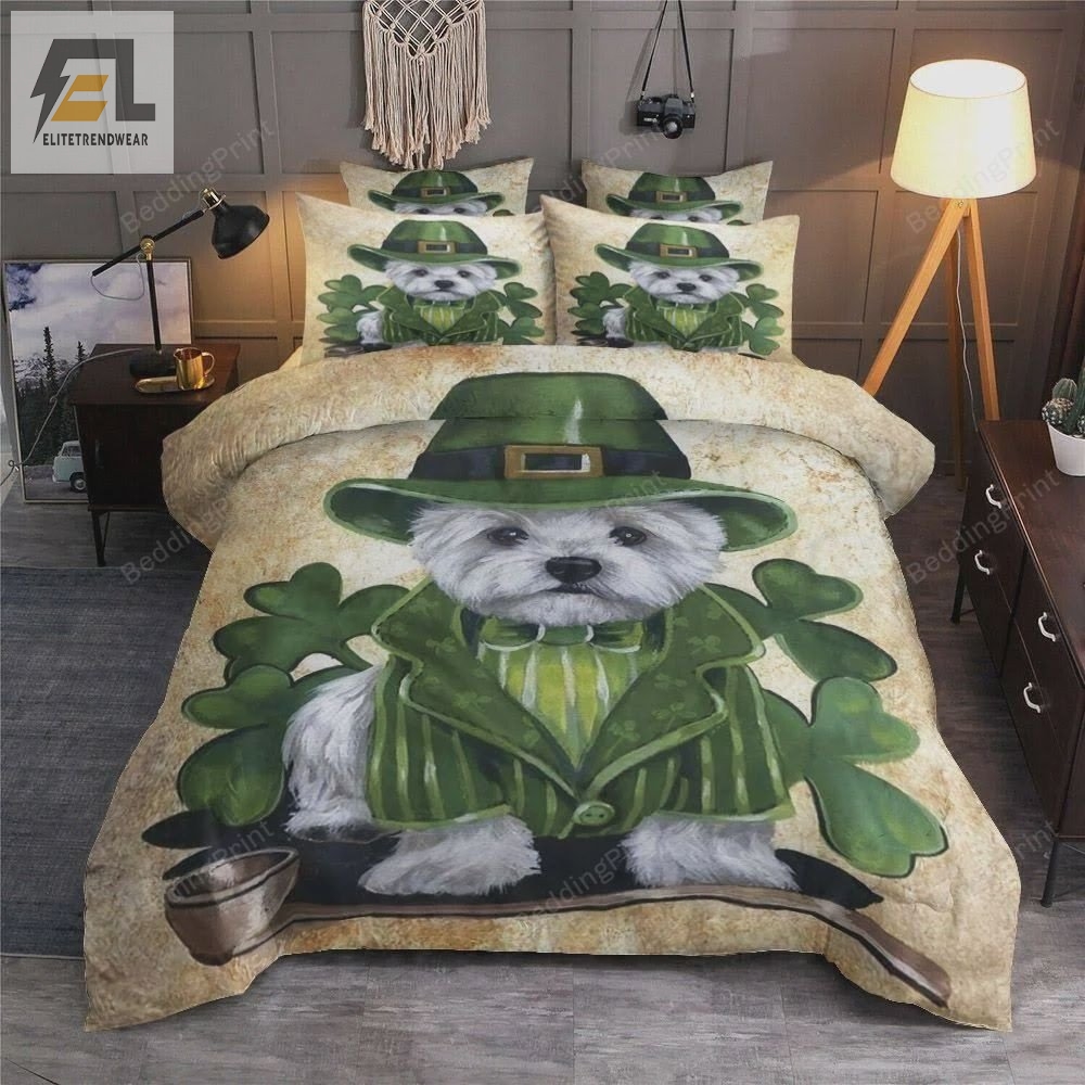West Highland Terrier St Patrickâs Day Bed Sheets Duvet Cover Bedding Sets 